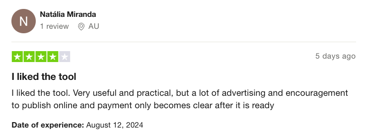 4-star Resume Now review on Trustpilot