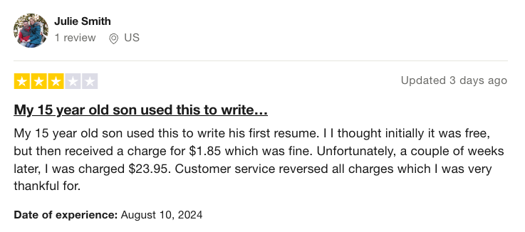 3-start Resume Now review on Trustpilot