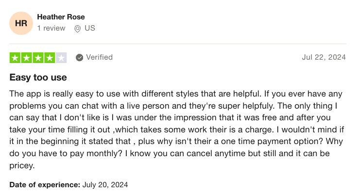 4-star Trustpilot review of Resume Now