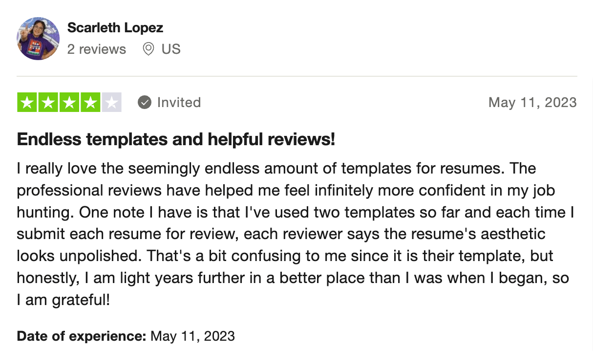 This person liked the endless templates but the related review deems them unpolished