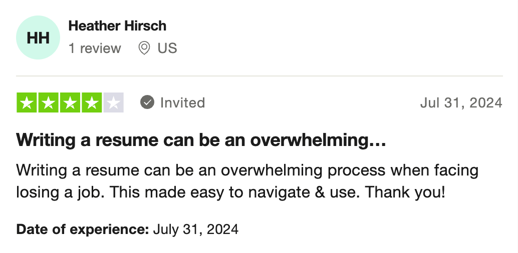 This person was overwhelmed when facing a job loss, but found Resume.io to be quite helpful