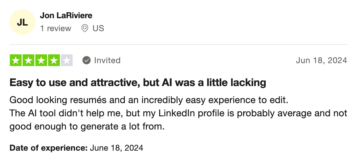 This review says the AI tool didn’t help much, but concedes the LinkedIn input may be to blame