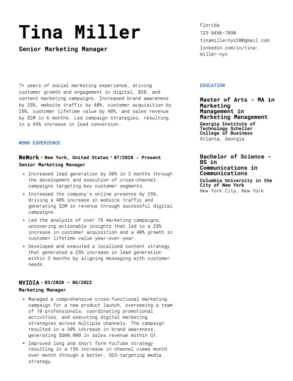 Bold Reverse-Chronological Resume Template