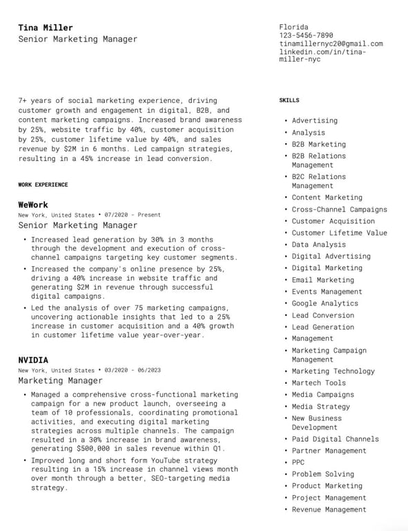 Clean Balanced Resume Template