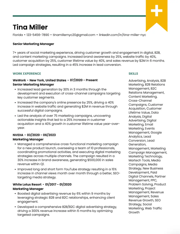 Bold Sectioned Resume Template