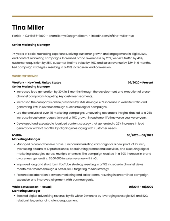 Subtle Elegance Resume