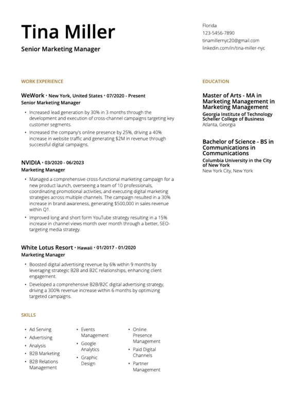High GPA Student Resume Template