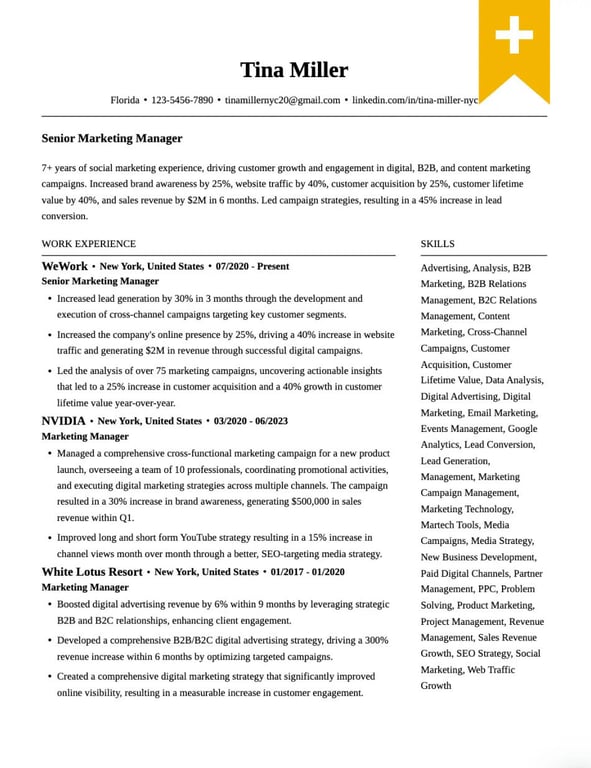 Traditional 2 Column Resume Template