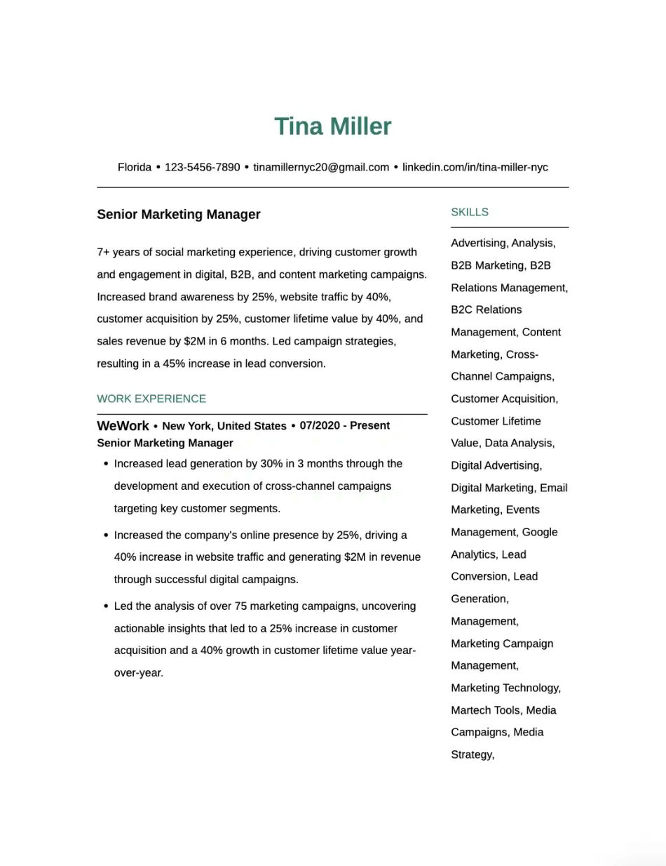Minimal Spaced Resume Template