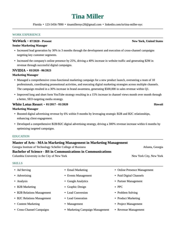 Classic Student Resume Template