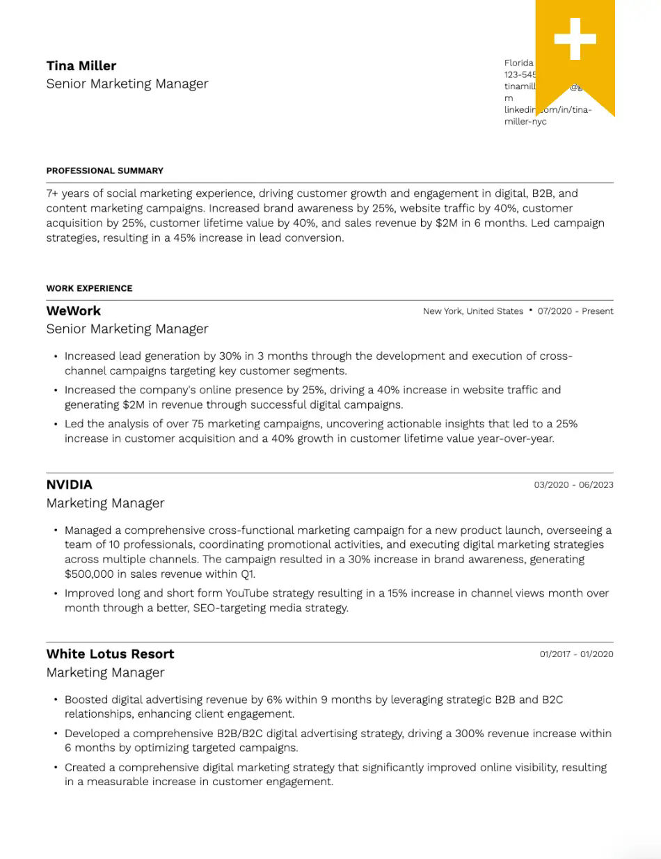 Bold Sectioned Resume Template