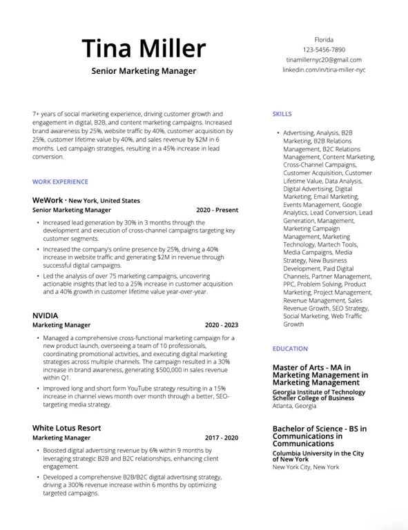 Contemporary Edge Resume Template