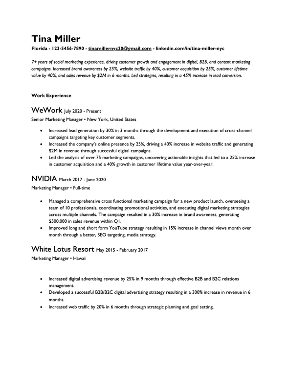 Microsoft Word resume 4