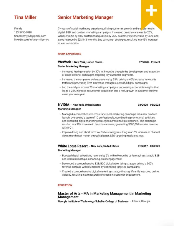 Dynamic Focus Resume Template