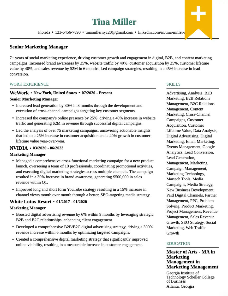 Subtle Color Resume Template