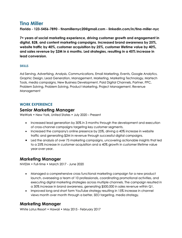 Microsoft Word resume 8