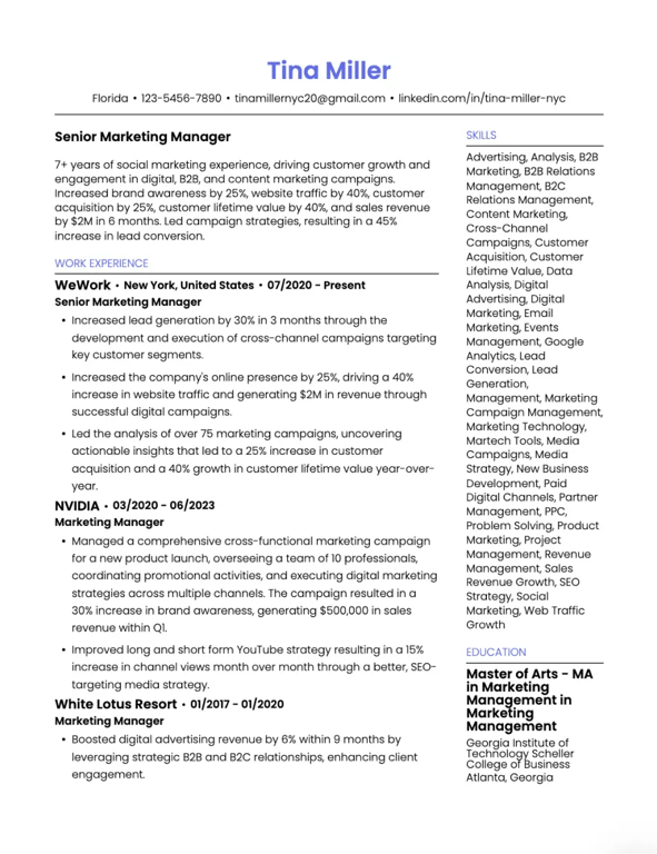 Creative Lined Resume