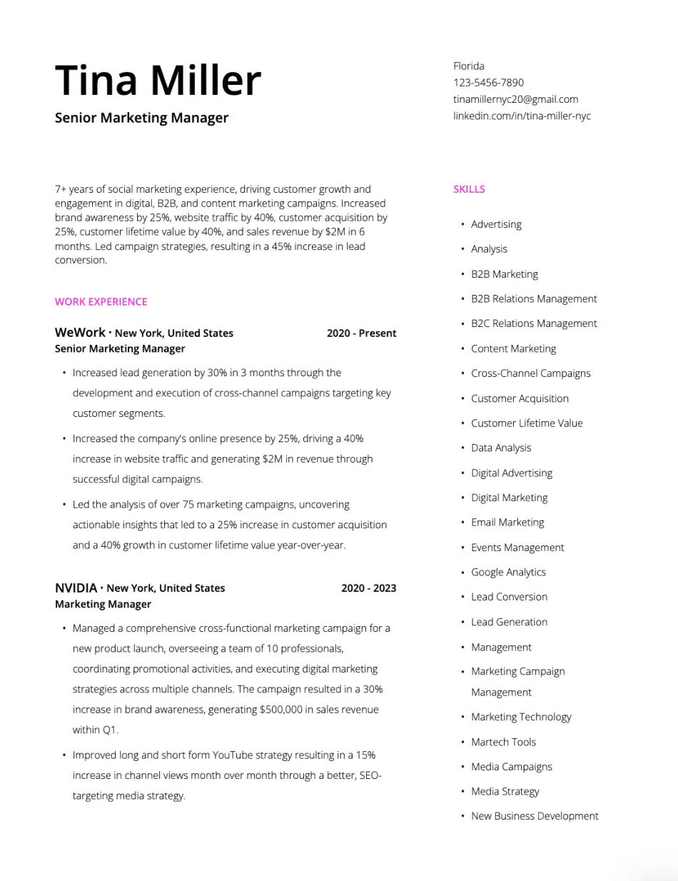 Modern Visual Resume Template