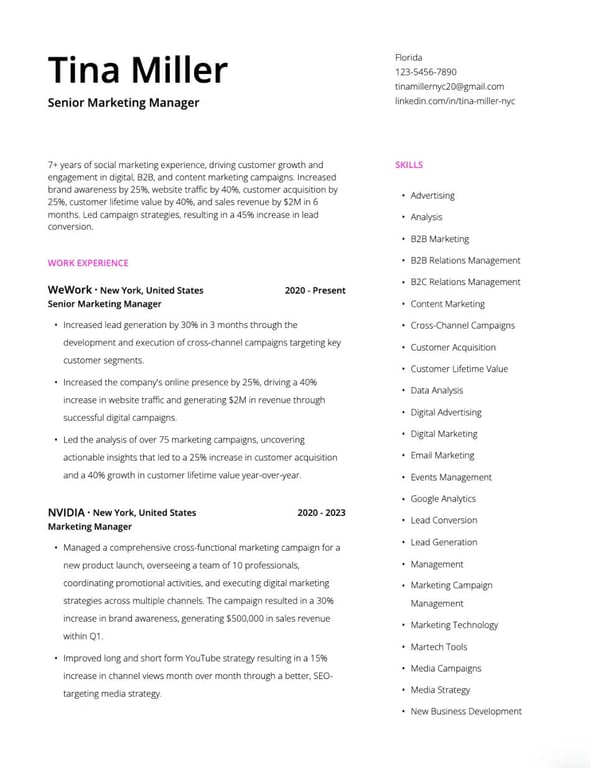 Modern Visual Resume Template