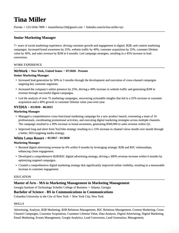 Readable Resume Template