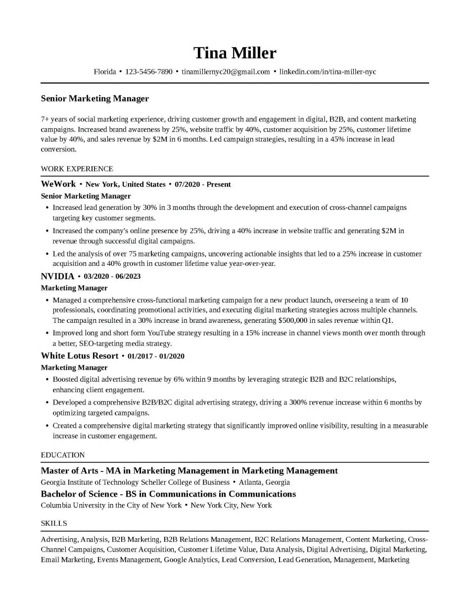 Classic Layout Resume