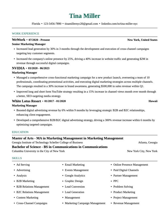Classic Student Resume Template