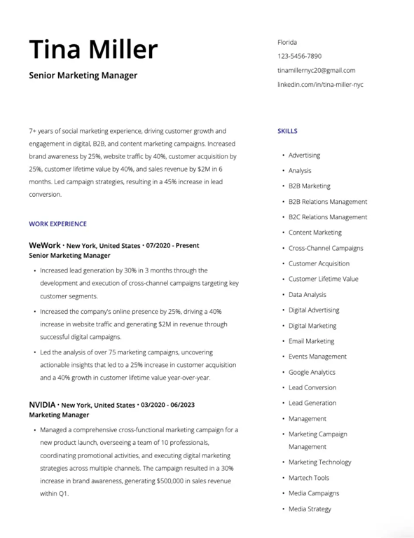 Simple Minimal Resume Template