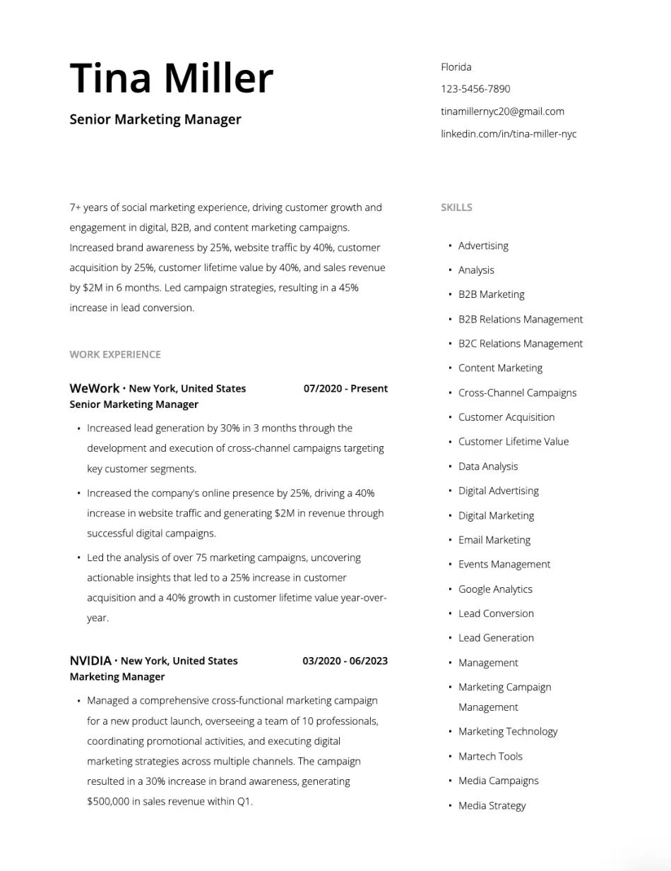 Sleek Resume Template
