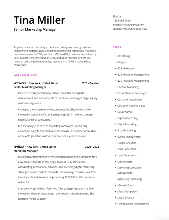Modern Visual Resume Template