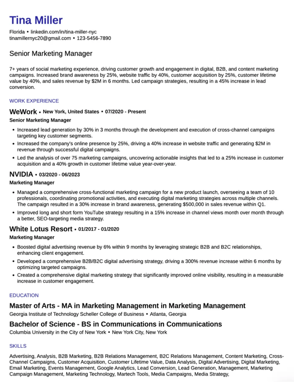 Streamlined Functional Resume