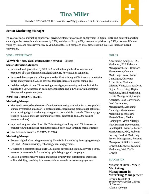 Bold Line Resume Template