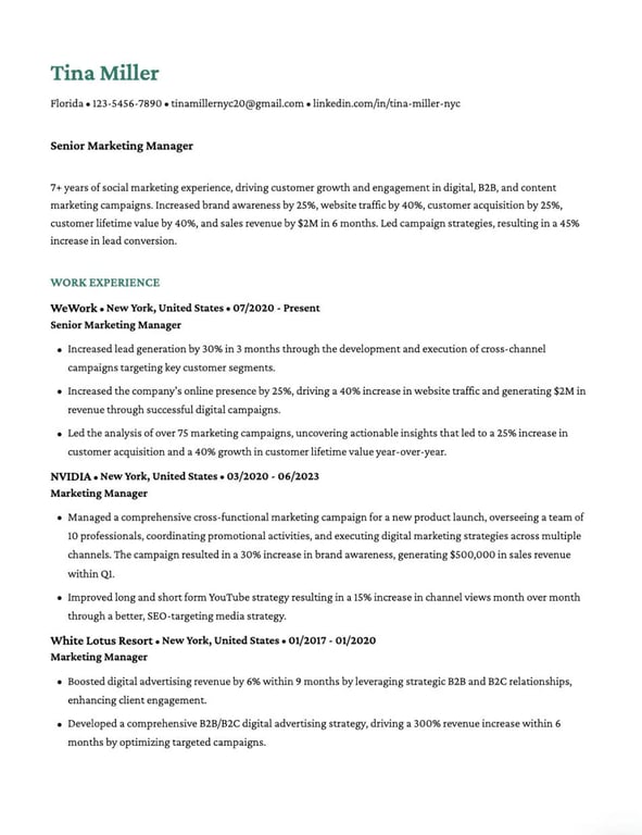 Crisp Minimal Resume Template