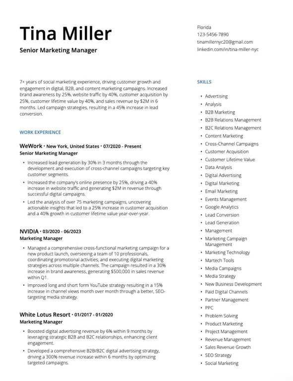 Clean Composition Resume