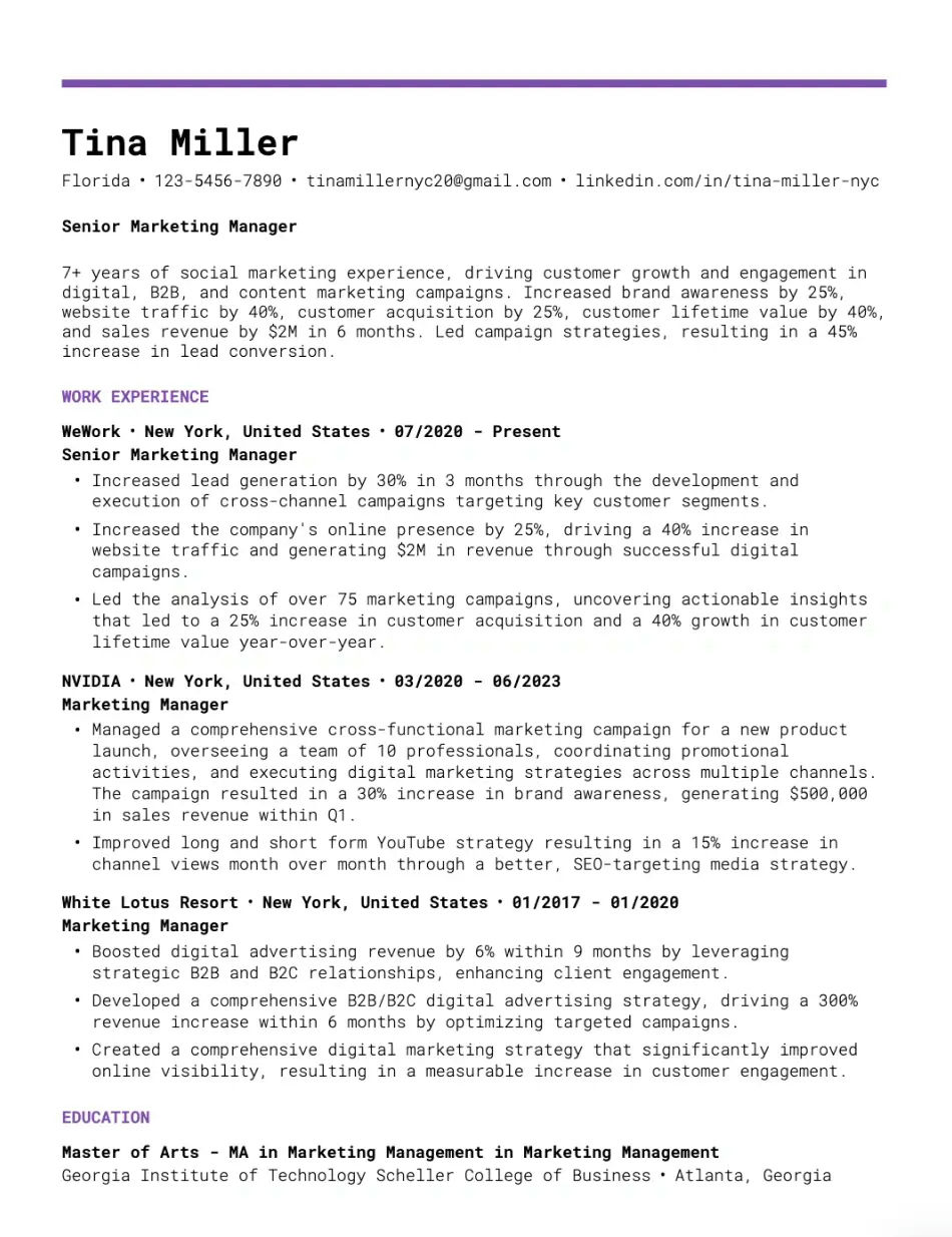 Sleek Professional Resume