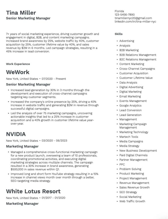 Contemporary Clarity Resume