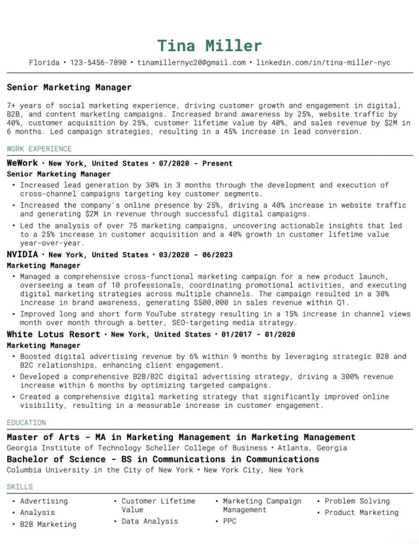 Modern Resume Template for Professionals