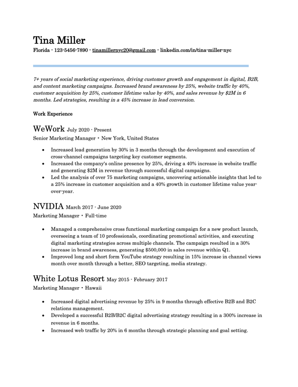 Microsoft Word resume 5