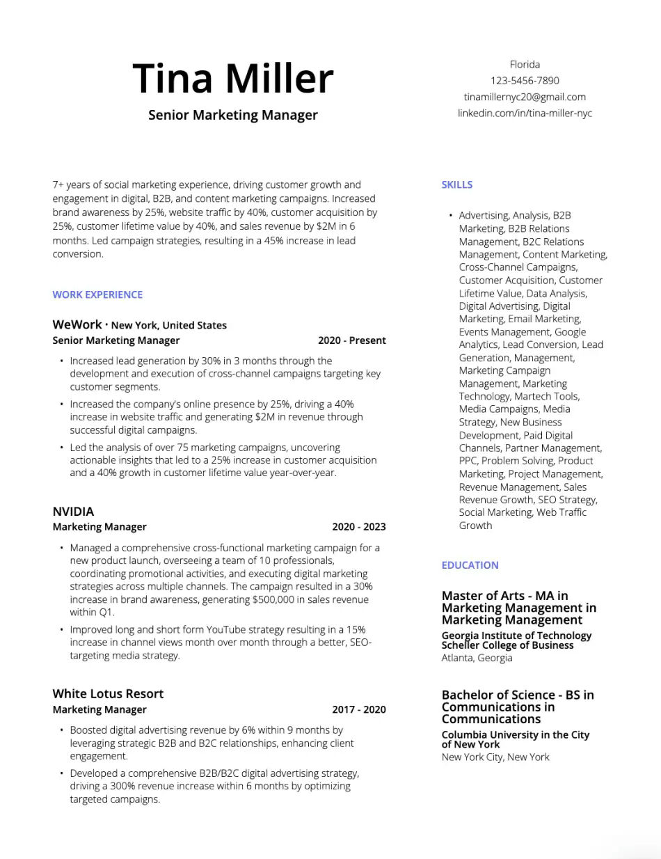 Contemporary Edge Resume Template