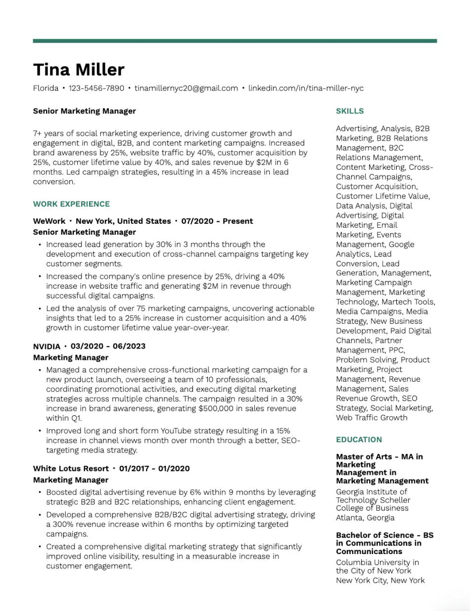 Condensed Professional Resume