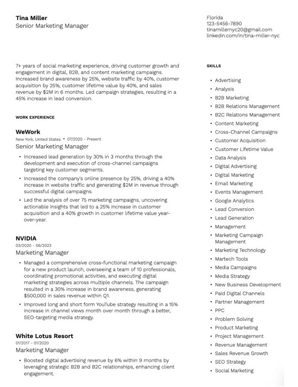 Traditional Minimalist Resume