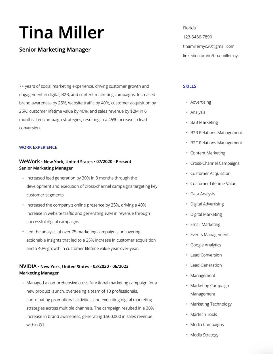 Simple Minimal Resume Template