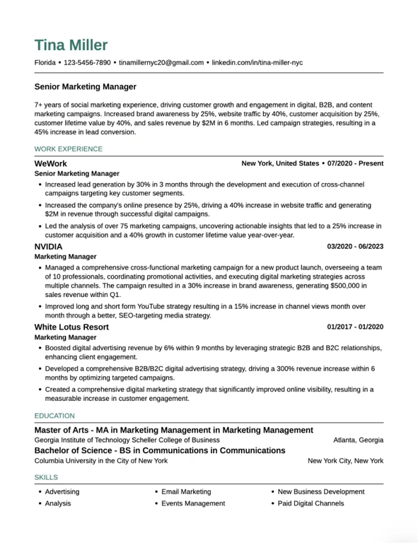 Crisp Line Resume Template