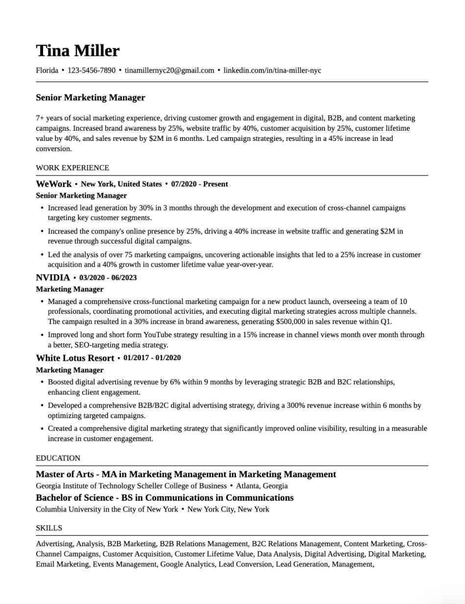 Professional Aesthetic Resume Template