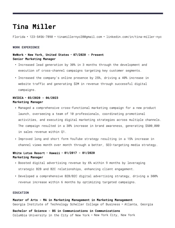 Contemporary Student Resume