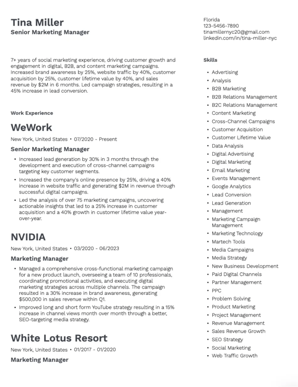 Modern Technical Resume Layout