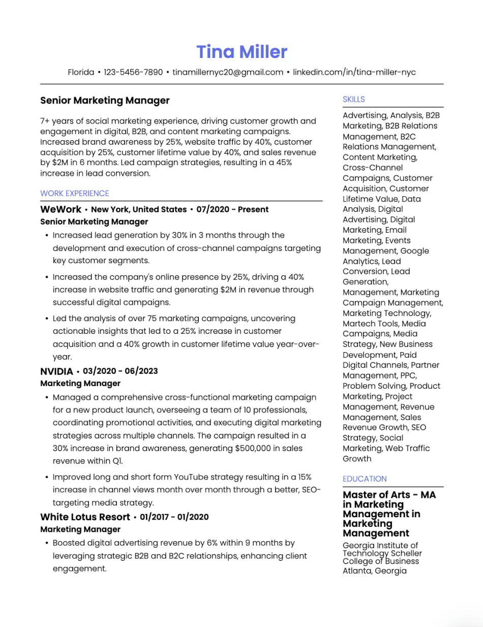 Creative Lined Resume