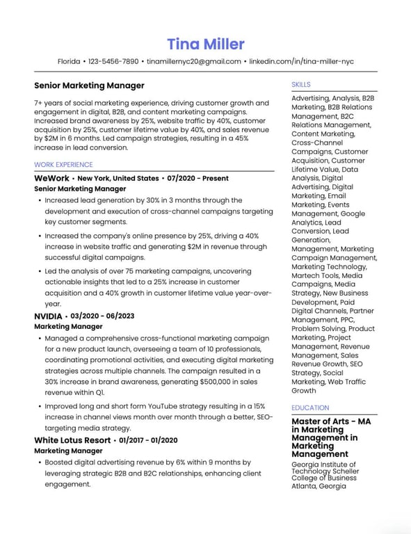 Creative Lined Resume