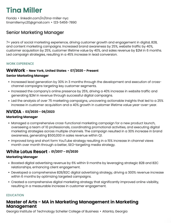 Clean Key Information
 Resume
