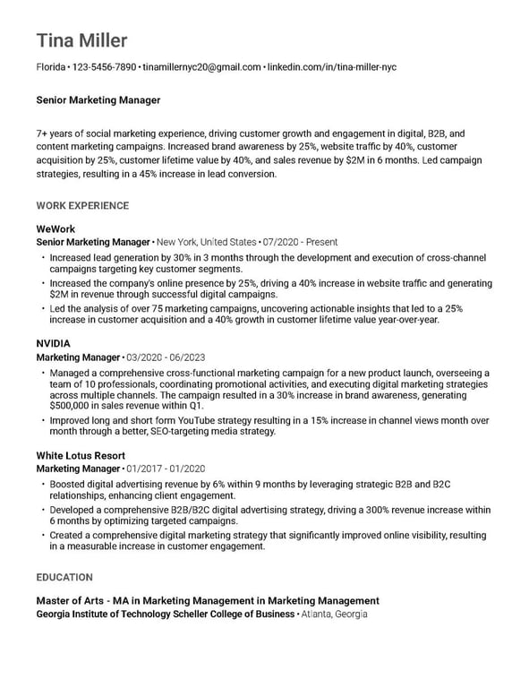 Clean Simple Resume
