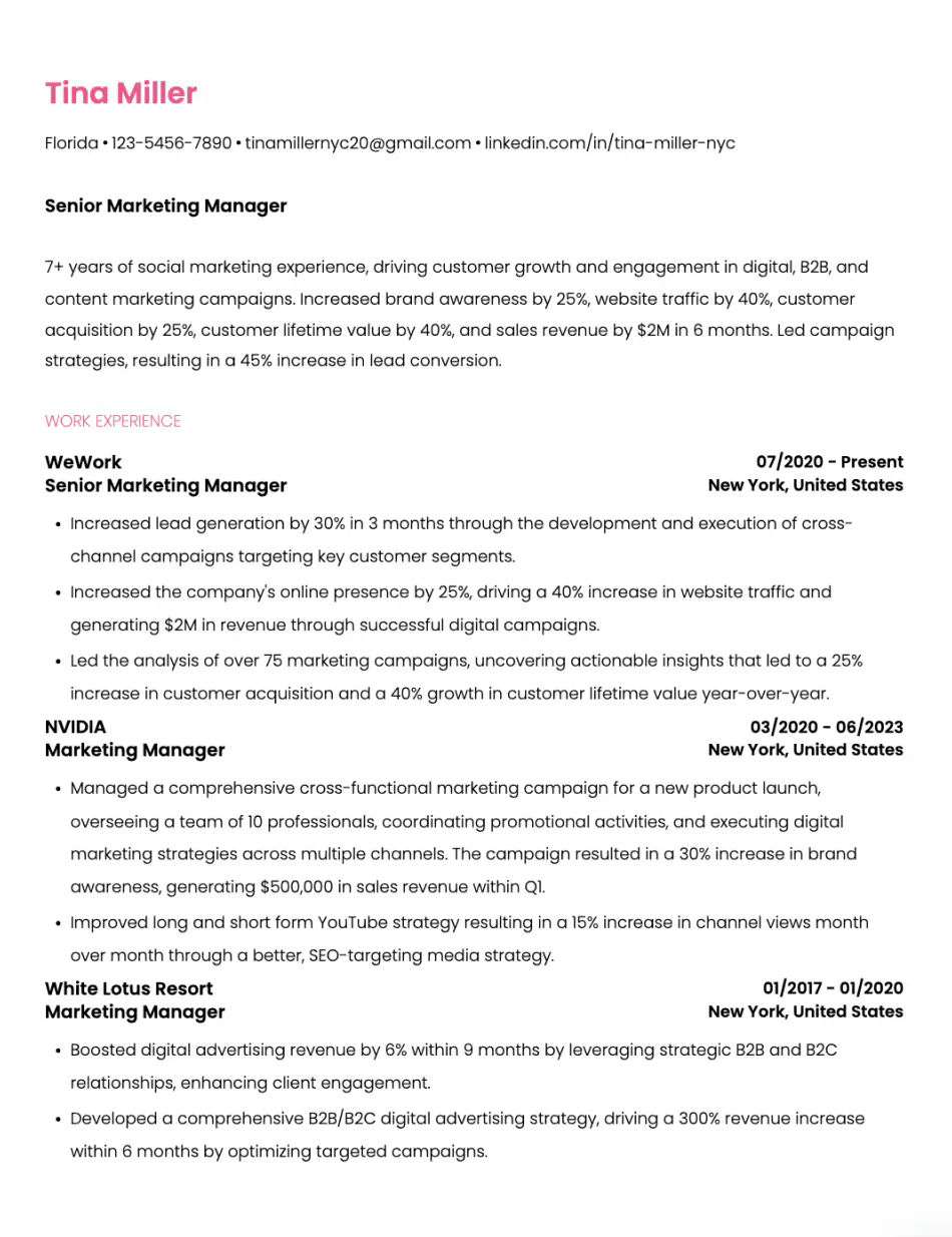 Chic Clarity Resume Template